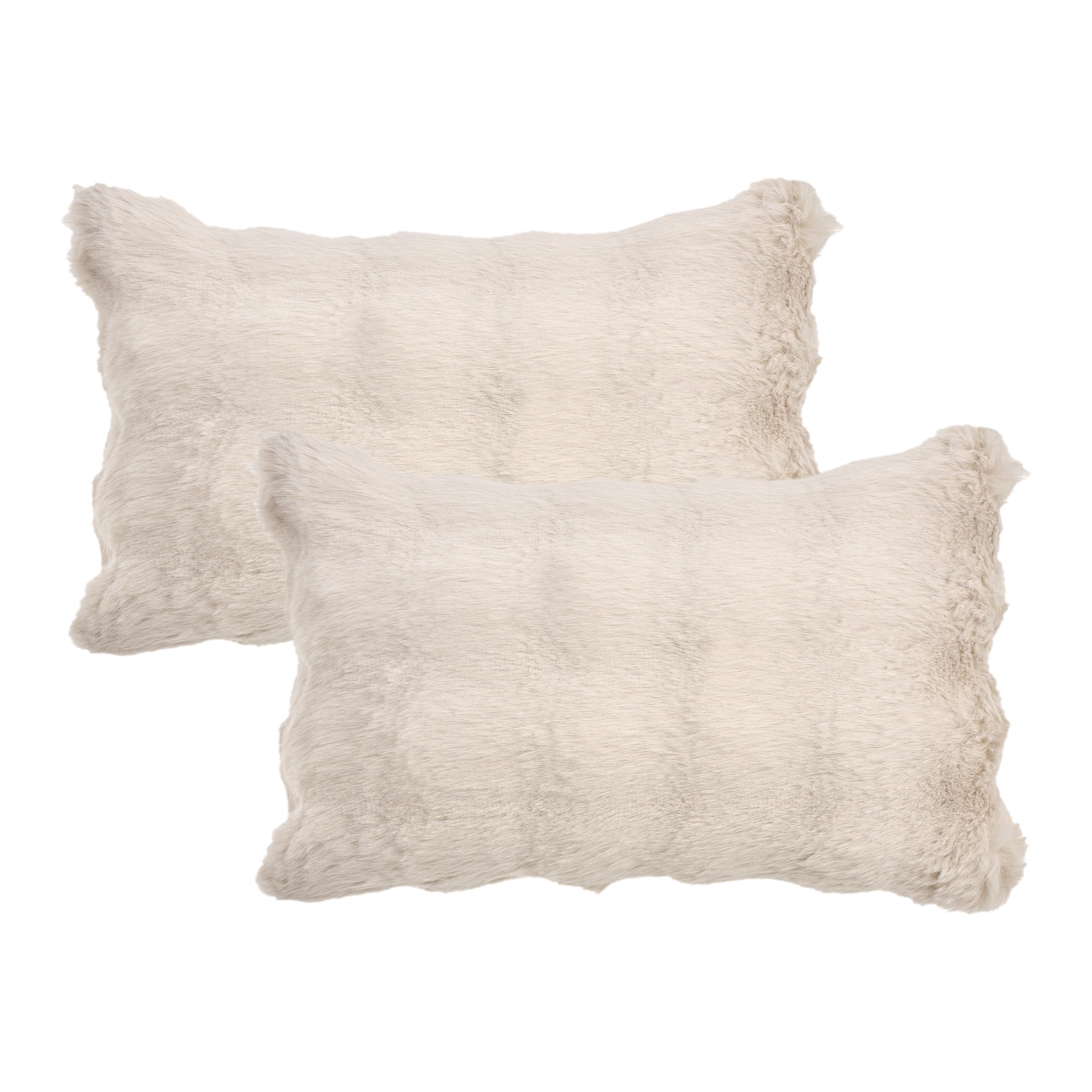 Unique Bargains 2pcs Soft Fluffy Pillow Covers for Living Room Khaki 20" x 12"