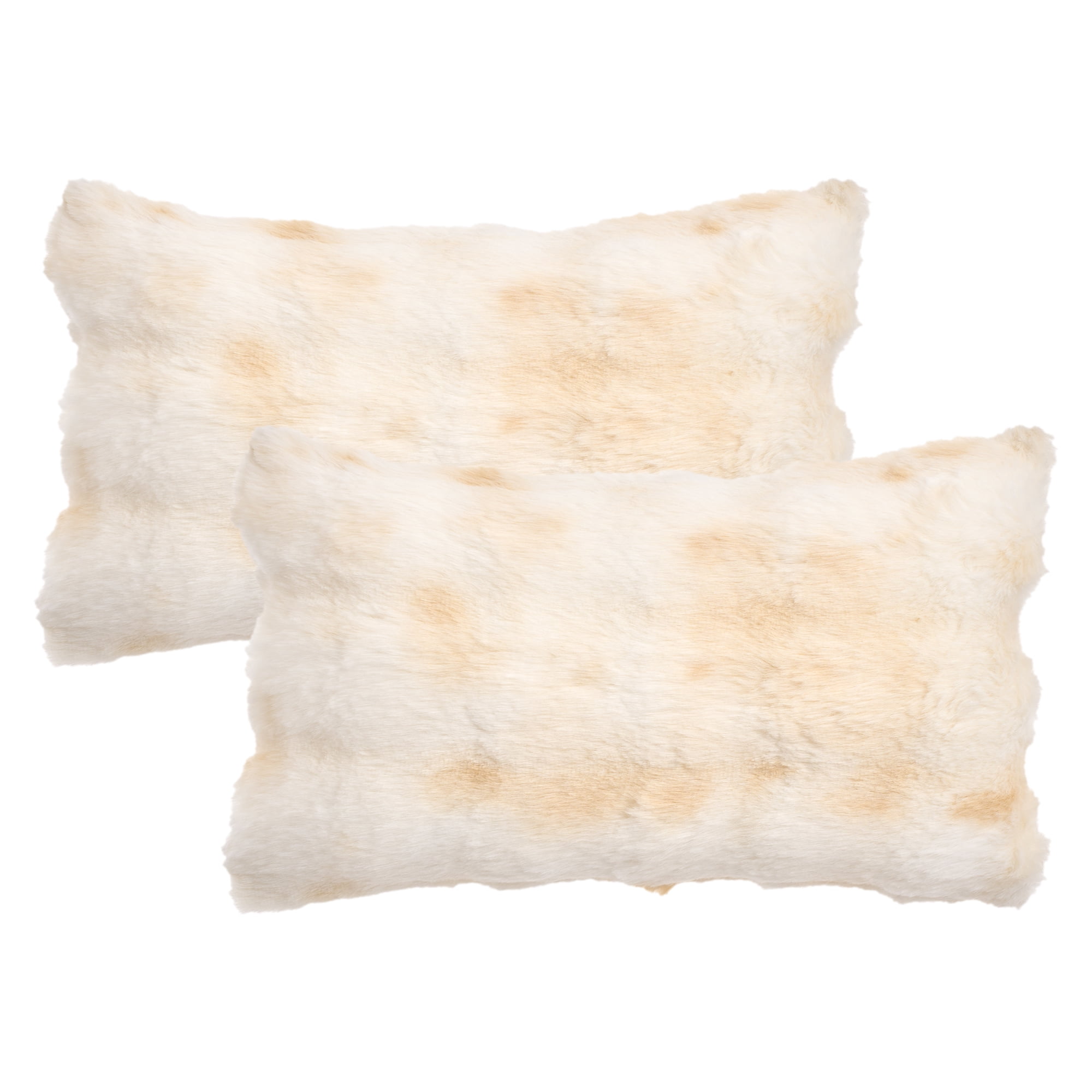 Unique Bargains 2pcs Soft Fluffy Pillow Covers for Living Room Light Yellow 20" x 12"