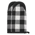 thumbnail image 1 of Unique Bargains 2pcs Soft Heat-Resistant Thick Cotton Lining Oven MittsBlack 11.4" x 5.9", 1 of 6