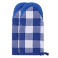 thumbnail image 1 of Unique Bargains 2pcs Soft Heat-Resistant Thick Cotton Lining Oven MittsBlue 11.4" x 5.9", 1 of 6