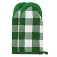 thumbnail image 1 of Unique Bargains 2pcs Soft Heat-Resistant Thick Cotton Lining Oven MittsGreen 11.4" x 5.9", 1 of 6
