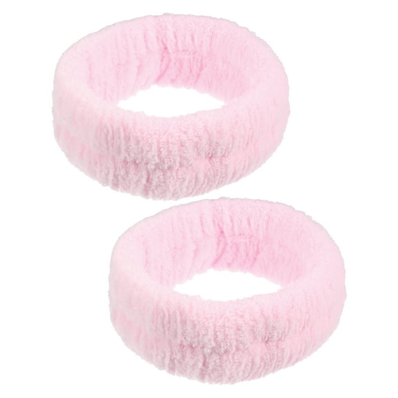 Unique Bargains 2pcs Spa Headbands Makeup Headband for Washing Face Skincare Headband for Girls Women Pink