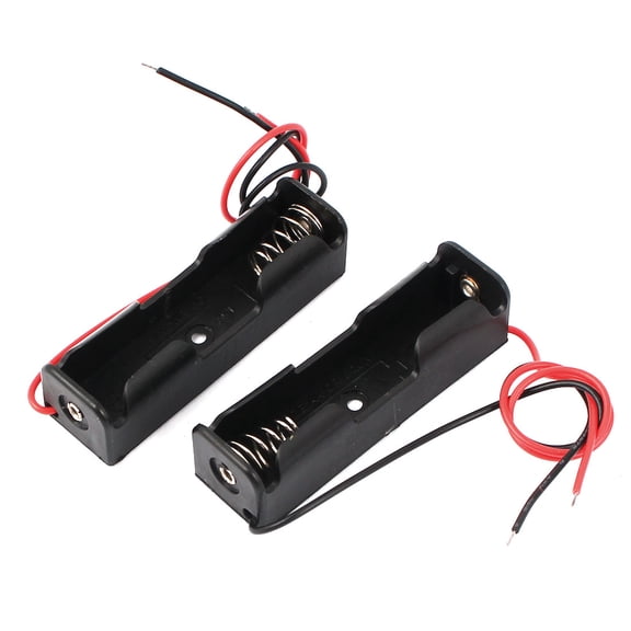 Unique Bargains 2pcs Spring Clip Black Plastic 1 x 1.5V AA Battery Case Holder