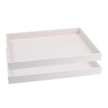 Unique Bargains Set of 2 Wood Jewelry Trays for Drawers Stackable Girls ...
