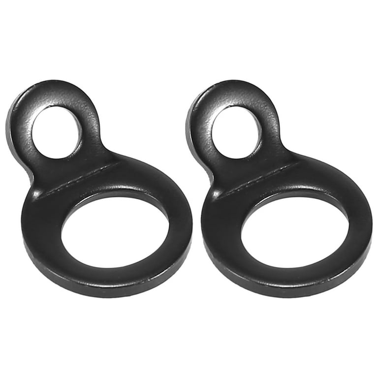 Unique Bargains 2pcs Stainless Steel Tie Down Anchors Hooks Strap Rings for Motorcycle Dirt Bike ATV Trailer Black, Size: 1.54x1.06(Large*W)