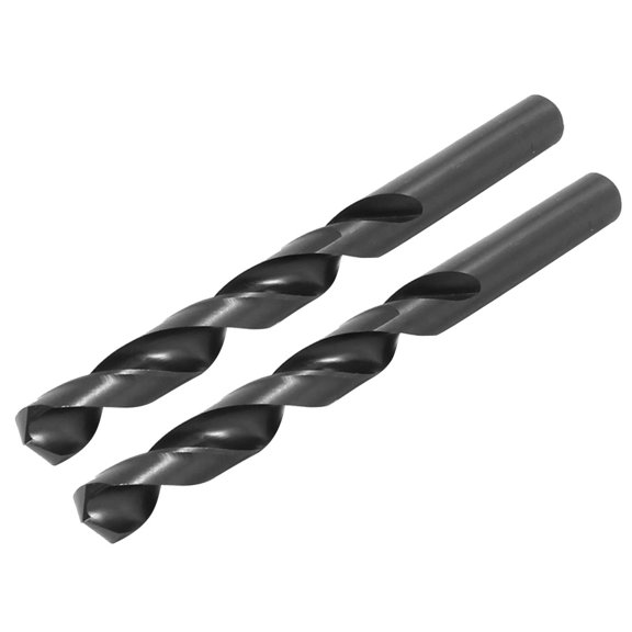 Unique Bargains 2pcs Straight Shank 10.7mm Dia Split Point HSS Twist Drill Bit Black