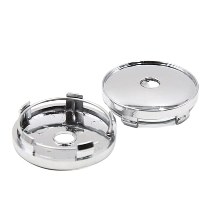 Unique Bargains 2pcs Universal 60mm Dia Chrome Wheel Center Hub Cap Protector for Car Vehicle