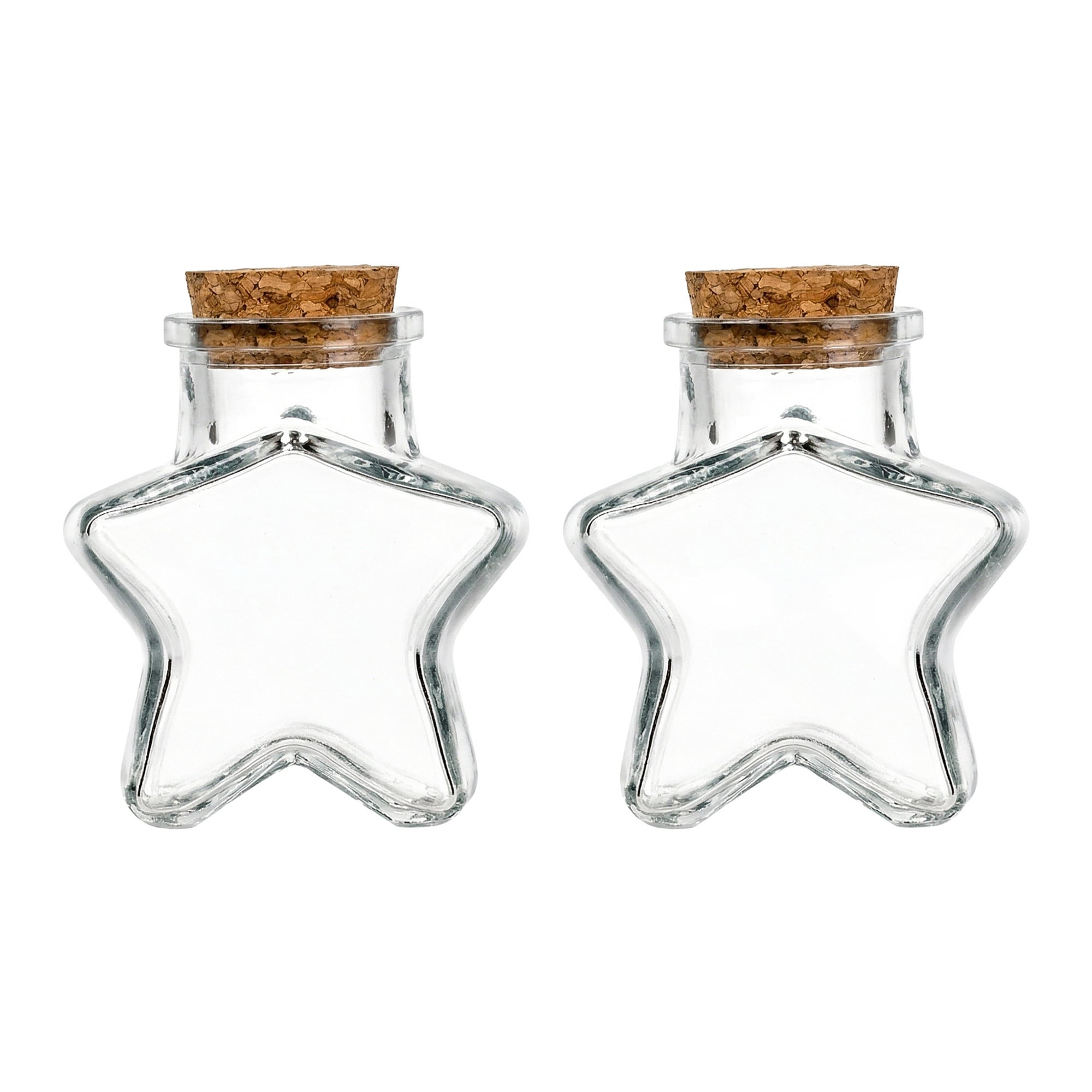 Unique Bargains 2pcs Vintage Glass Jars Storage Bottles Star Shaped 2.2"L x 1.5"W x 2.9"H