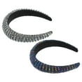 thumbnail image 1 of Unique Bargains 2pcs Women Rhinestone Headband Wide Headband Bejewelled Hairband Women Assorted Color Silver Tone, 1 of 7