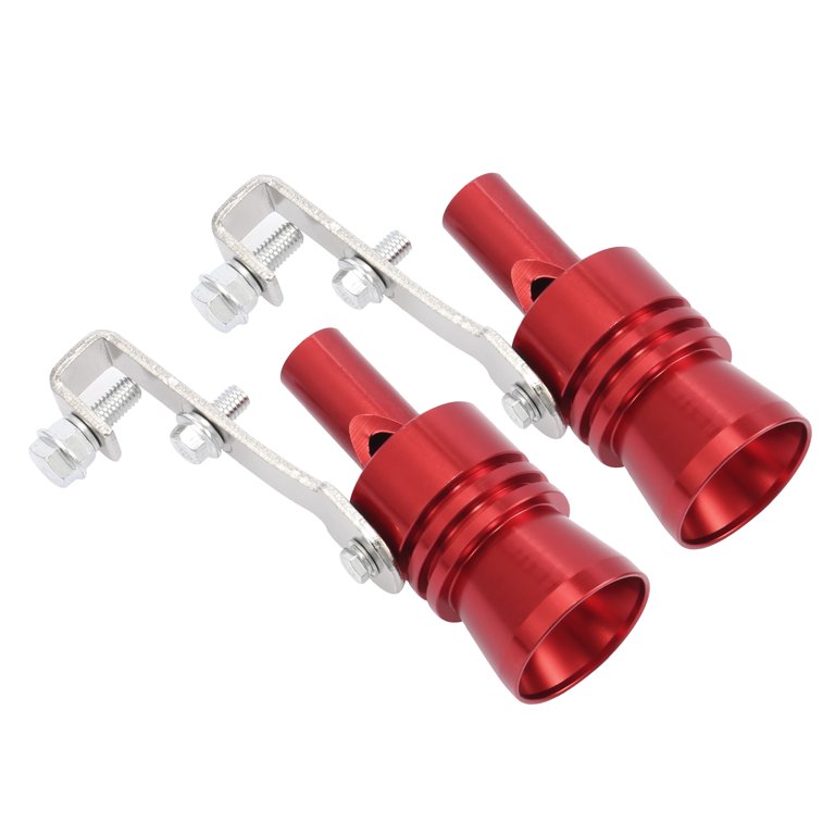 Unique Bargains 2pcs XL Size Red Universal Turbo Sound Whistle Muffler Exhaust Pipe Car Roar Maker, Size: 4.72x2.56 (Large*D)