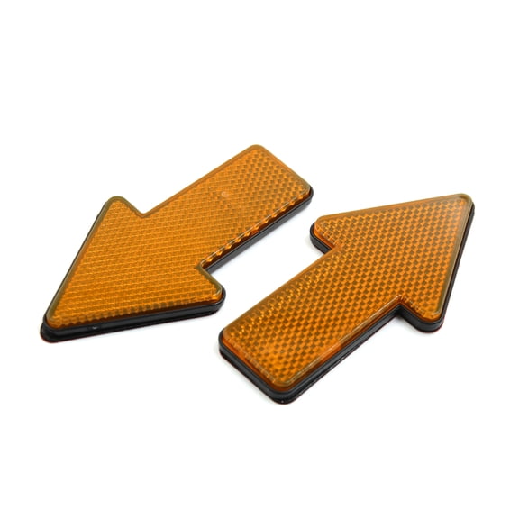 Unique Bargains 2pcs Yellow Plastic Arrow Shape Vehicle Car Reflector Reflective Plate Sticker
