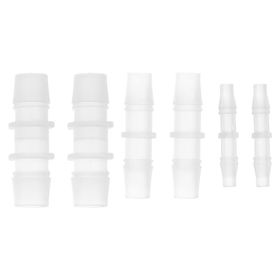 Unique Bargains 3/16" 1/2" 3/8" 6 Pcs 3 Sizes of Plastic Hose Barb Fitting Assortment PP 1 Set