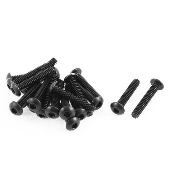 Unique Bargains 3/16"-24x1" 10.9 Alloy Steel Button Head Hex Socket Cap Screw Bolt 20Pcs