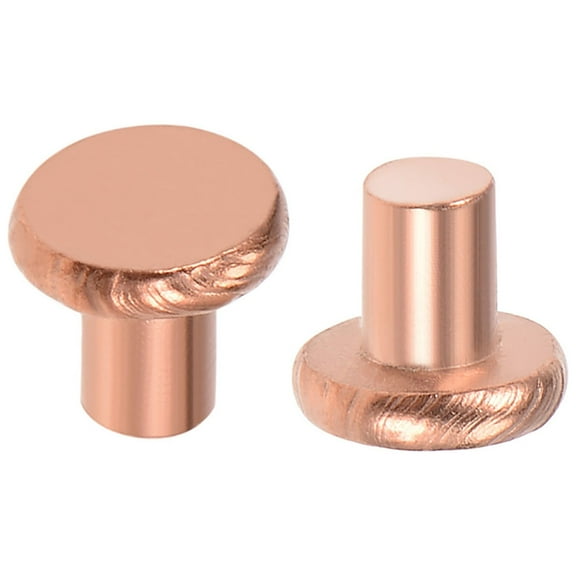 Unique Bargains 3/32" x 1/8" Flat Head Solid Rivets Fasteners Copper 200Pcs