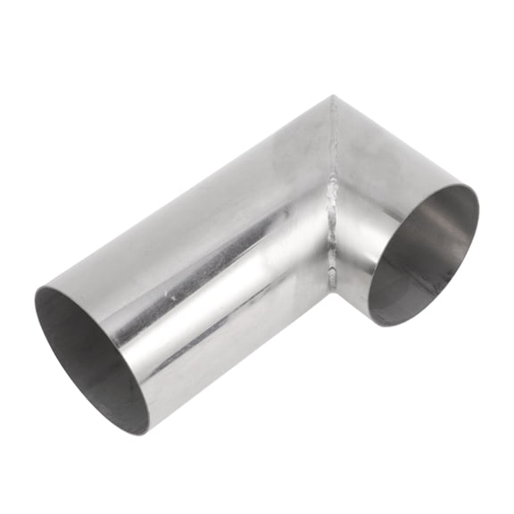 Unique Bargains 3.5 OD 90 Mandrel Bend Elbow 6inch Length T304 Stainless Steel Exhaust Tube Piping Polishing L Extended Pipe for Welding Stair Handrail Silver Tone