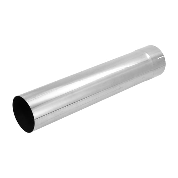 Unique Bargains 3.5" OD Straight Exhaust Pipe Tube T304 DIY Custom Car Modified Tubing Piping 17.32" Length Expand-on One End Cutted Surface Polishing Silver Tone