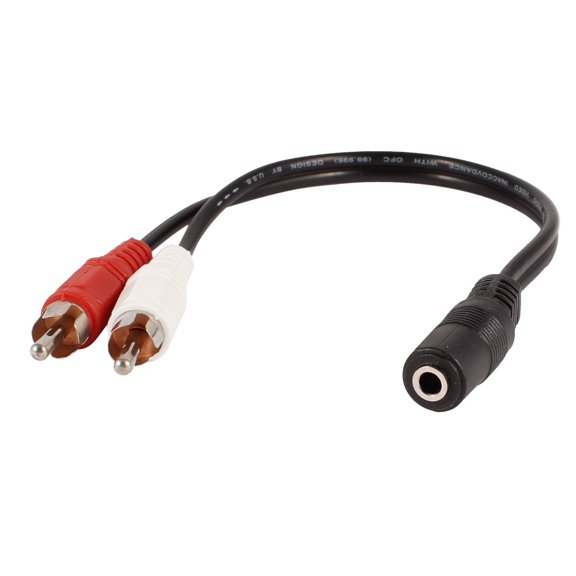Unique Bargains 3.5mm Stereo Female to Dual 2 RCA Male F/M AV Audio Aux Video Cable Cord 26cm 10 Inch