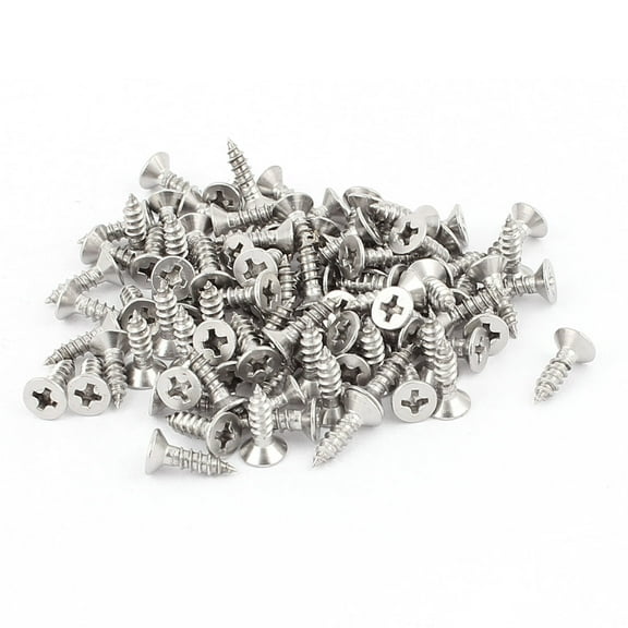 Unique Bargains 3.5mm x 13mm Countersunk Cross Head Self Tapping Screw 100 Pcs