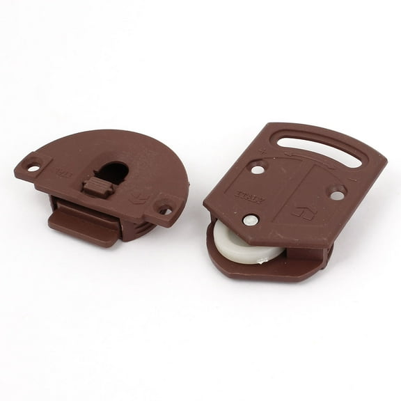 Unique Bargains 3.6mm Dia Mount Bore Plastic Furniture Sliding Door Roller Plate Set
