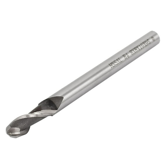 Unique Bargains 3/8" Cutting Dia Helical Groove 2 Flutes HSS-AL Ball Nose End Mill Cutter