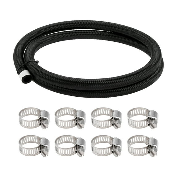 Unique Bargains 3/8" Fuel Line Kit 4.49ft Vacuum Hose Automotive Fuel Hose with 8 Clamps 1 Set