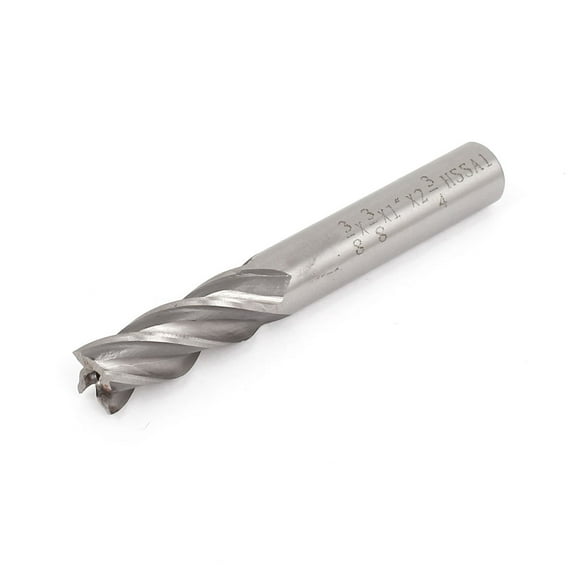 Unique Bargains 3/8" Shank 3/8" Cutting Dia 70mm Long HSS 4-Flute Straight Shank End Mill Cutter