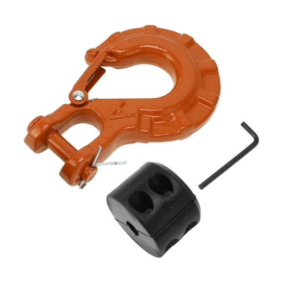 Unique Bargains 3/8" Winch Hook Winch Stopper Tow Hook UTV Winch Trailer Safety Chain Hooks Winch Cable Stopper 1 Pcs Round Stopper 1 Pcs Small Wrench 1 Set