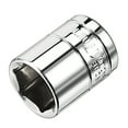 thumbnail image 1 of Uxcell 3/8-inch Drive 17mm 6-Point Shallow Socket, Cr-V Steel, 1 of 5