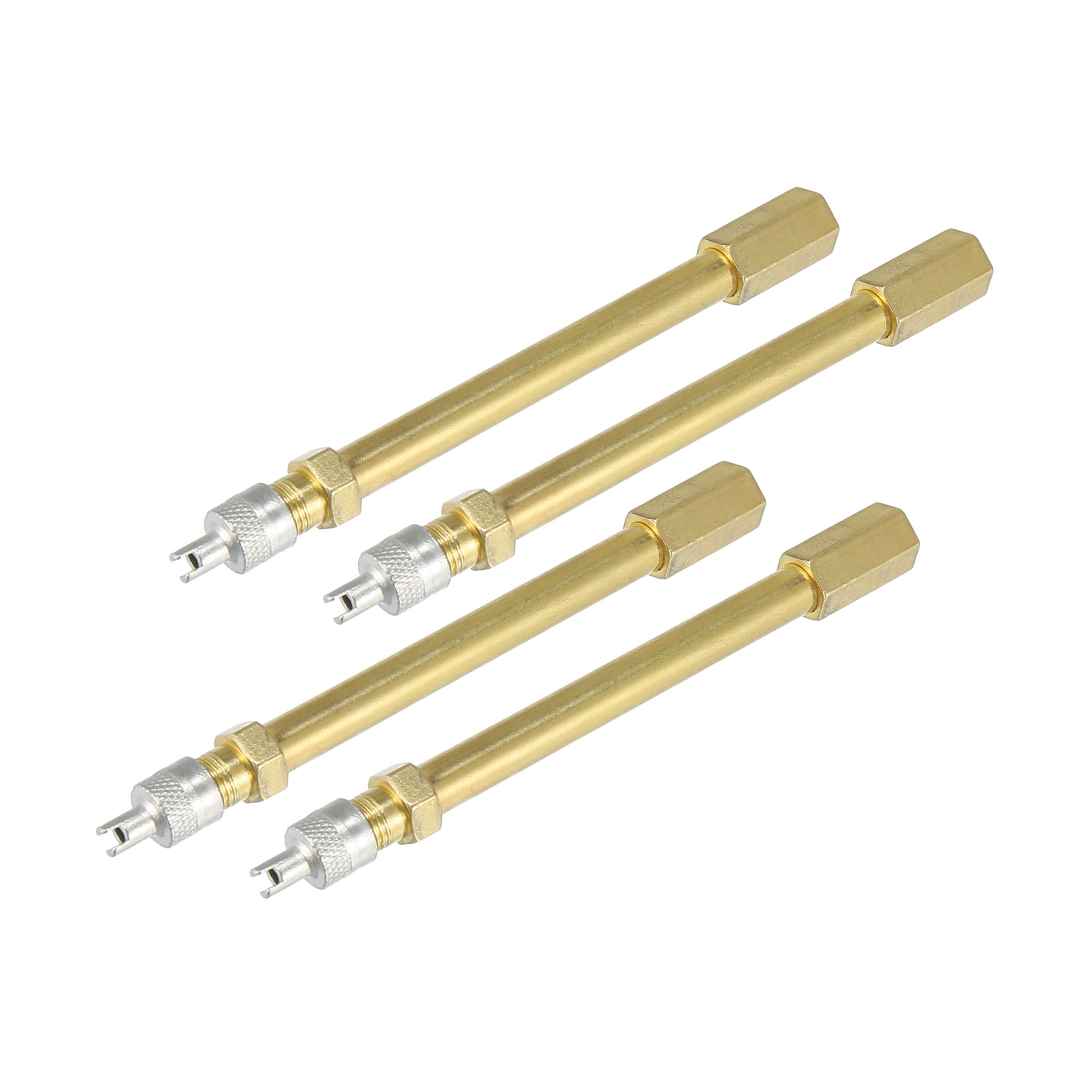 Unique Bargains 3.9" Brass Wheel Tire Valve Extender Stem Extension Inflation Stright Pole