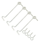 Unique Bargains 3.9 inch Door Cupboard Shed Gate Latch Lock Catch Eye Cabin Hook 4Pcs