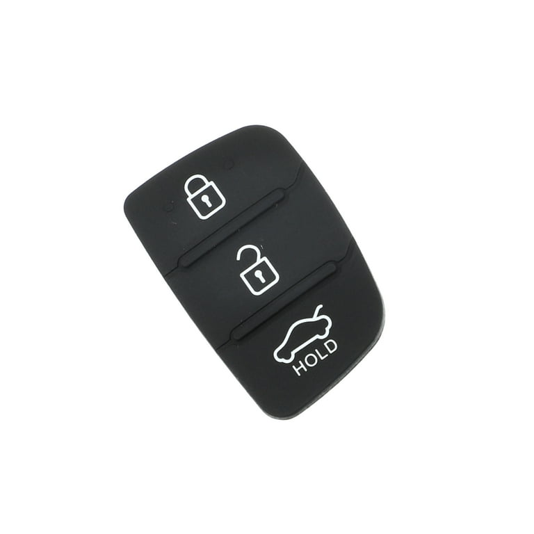 Replacement Rubber Keypad For Hyundai Key Fob - 3 Button (Lock, Unlock, Trunk) Insert Pad, 33x24mm