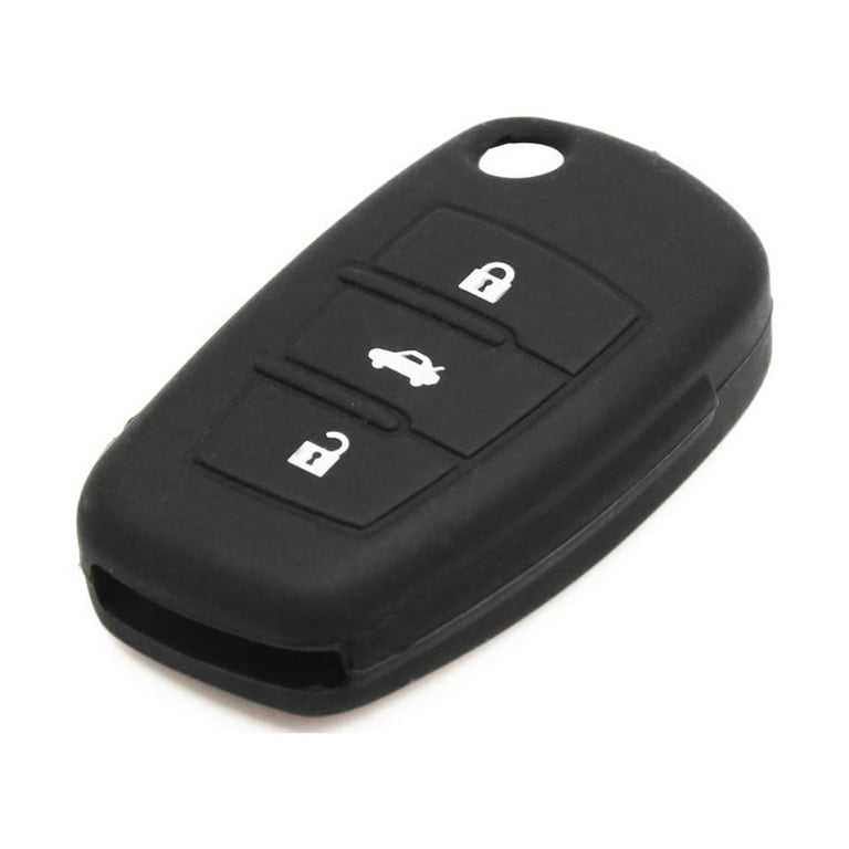 Unique Bargains 3 Button Rubber Car Remote Key Fob Cover Case