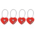 thumbnail image 1 of Unique Bargains 3 Digit Combination Padlock, 3mm Wire Shackle, Zinc Alloy Code Lock, Red 4Pcs, 1 of 5