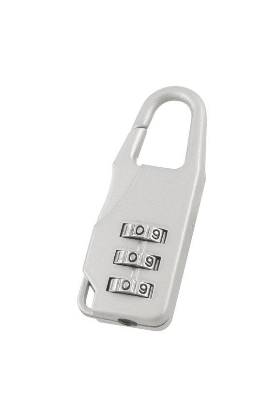 3 Digit Lock Combination Luggage Padlock Silver Tone 4 Pack