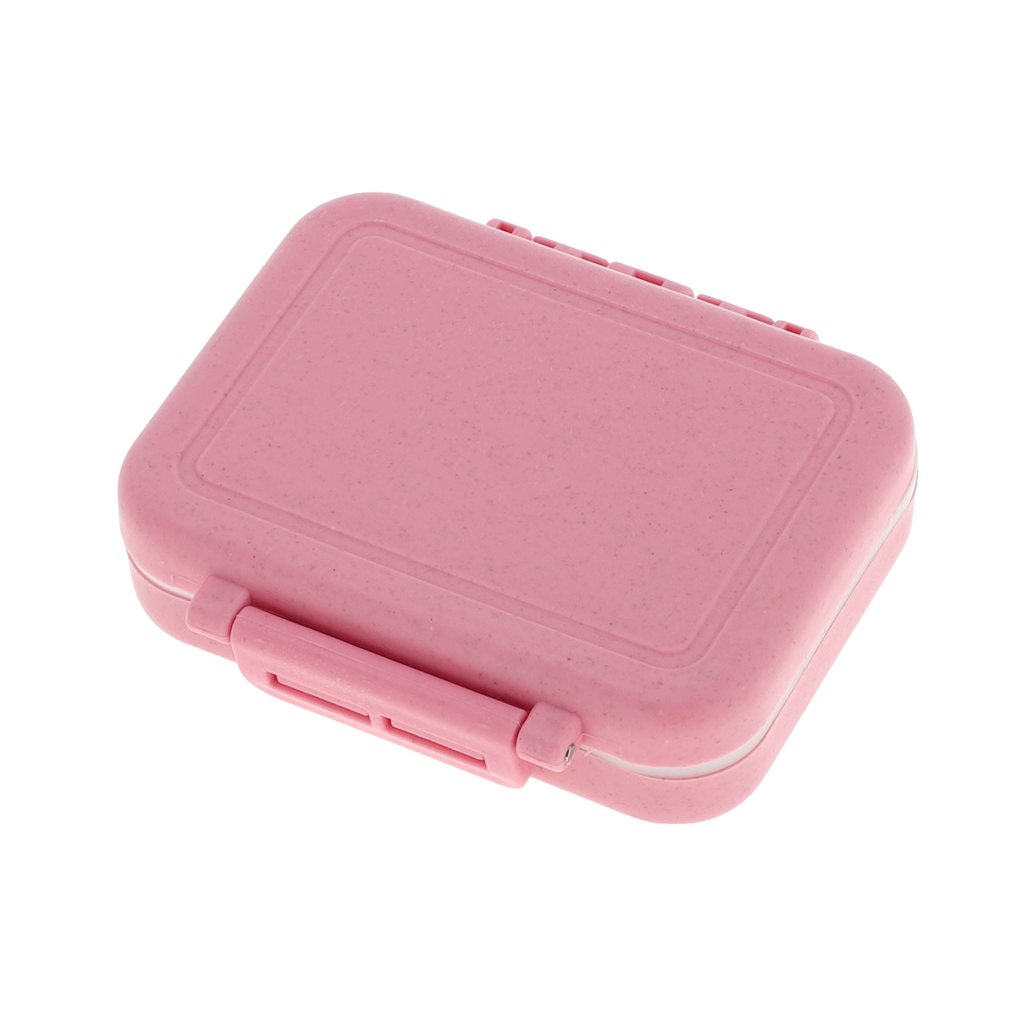 Unique Bargains 3 Grids Single Layer Pill Box for Travel 1 Pc Pink