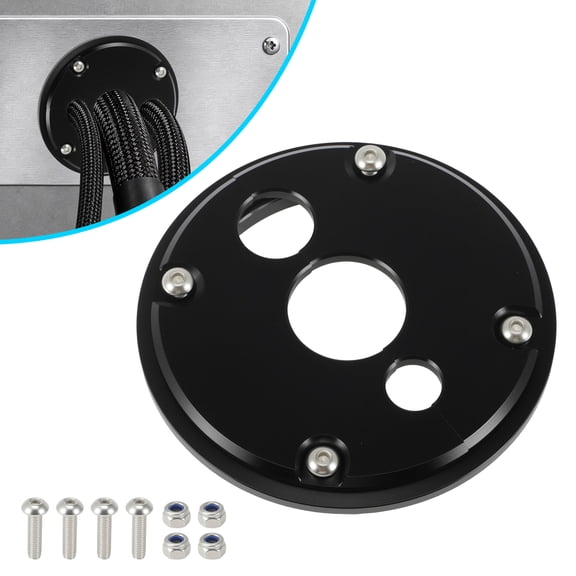 Unique Bargains 3 Holes Fire Wall Pass Through Harness Split Bulkhead, 2"/3"/4" Aluminum Firewall Grommet for Harness Wiring Cable, Wiring Bulkhead Bracket, Cable Split Grommet