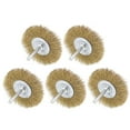 thumbnail image 1 of Unique Bargains 3-Inch Wire Wheel Brush Bench Brass Plated Crimped Steel 1/4-Inch Shank 5pcs, 1 of 3