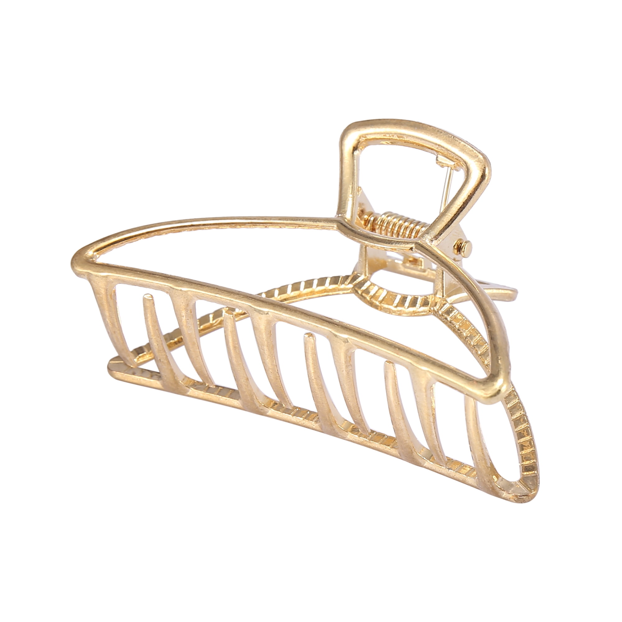 Unique Bargains 3" Medium Metal Hair Claw Hair Barrettes Arc Shaped Line for Women Beauty