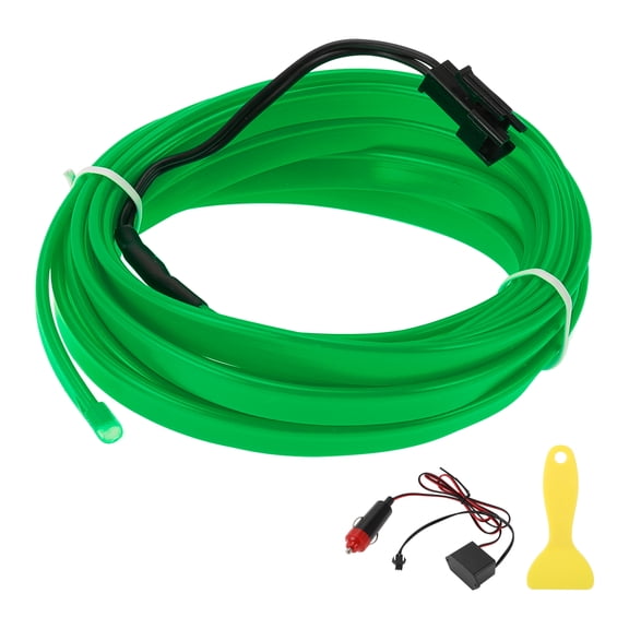 Unique Bargains 3 Meter EL Wire Cable LED Glow String Light Car Interior Lighting Strip Flexible Neon Light for Car Decoration Cigarette Lighter(12v) Green