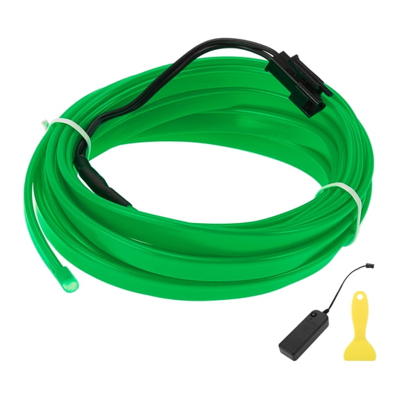 Unique Bargains 3 Meter EL Wire Cable LED Glow String Light Car Lighting Strip Flexible Neon Light for Car Decoration Battery Box(3V) Green