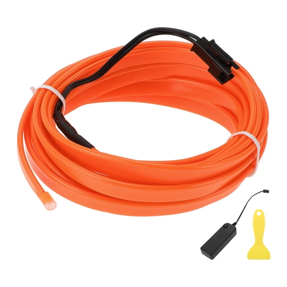 Unique Bargains 3 Meter EL Wire Cable LED Glow String Light Car Lighting Strip Flexible Neon Light for Car Decoration Battery Box(3V) Orange