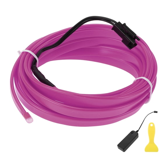 Unique Bargains 3 Meter EL Wire Cable LED Glow String Light Car Lighting Strip Flexible Neon Light for Car Decoration Battery Box(3V) Purple