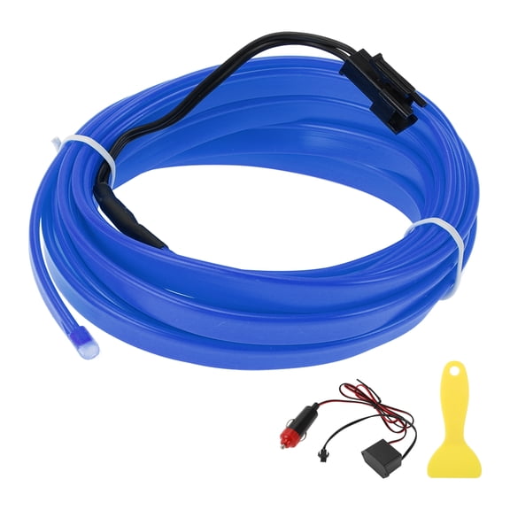 Unique Bargains 3 Meter EL Wire Cable LED Glow String Light Car Lighting Strip Flexible Neon Light for Car Decoration Cigarette Lighter(12v) Blue