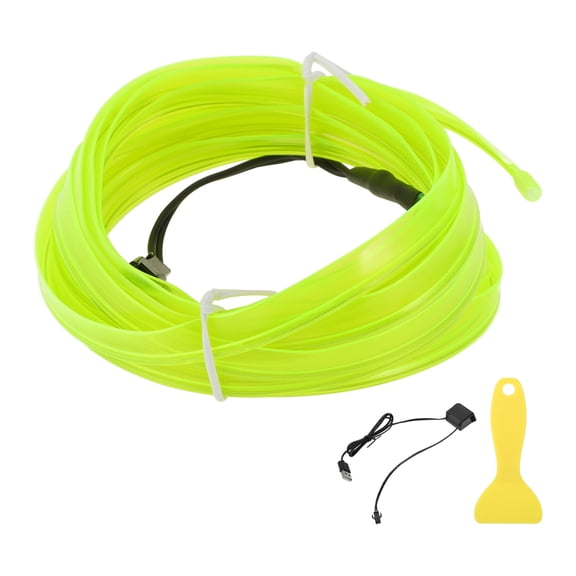 Unique Bargains 3 Meter EL Wire Cable LED Glow String Light Car Lighting Strip Flexible Neon Light for Car Decoration USB(5V) Fluorescent Green