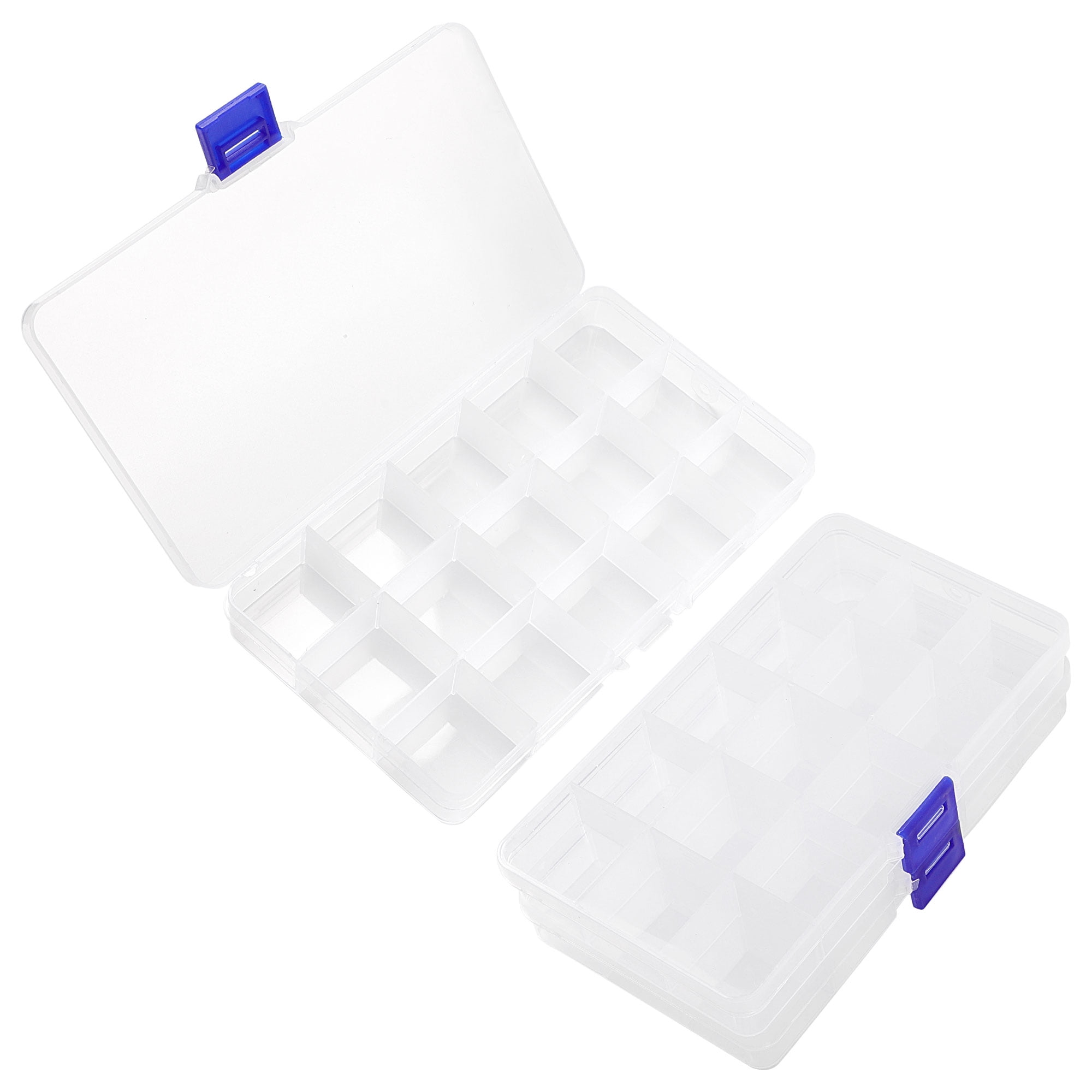 Unique Bargains 3 PCS Plastic Fishing Lure Bait Box Organizer Tackle Trays Case