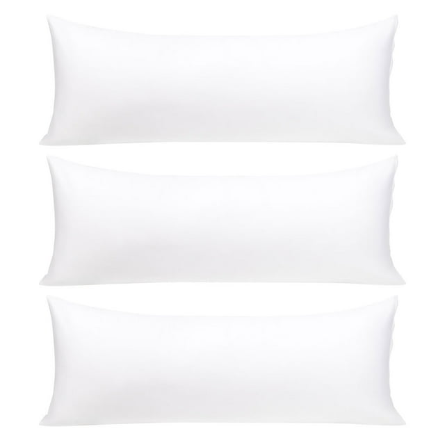 Unique Bargains 3 Pack 100% Cotton Body Pillow Cases Covers with Zipper