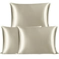 thumbnail image 1 of Unique Bargains 3 Pack 25 Momme Smooth Silk Pillowcase, King, Taupe, 1 of 8
