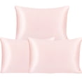 thumbnail image 1 of Unique Bargains 3 Pack 25 Momme Smooth Silk Pillowcase, Standard, Pink, 1 of 8