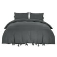 thumbnail image 1 of Unique Bargains 3-Pack Bow Tie Duvet Cover Bedding Set King Dark Gray, 1 of 8