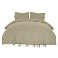 thumbnail image 1 of Unique Bargains 3-Pack Bow Tie Duvet Cover Bedding Set King Khaki, 1 of 8